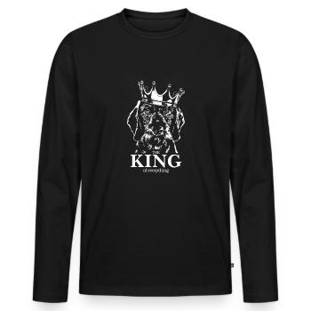 teckel à poil dur Roi de tout Chiens Wilsigns - T-shirt manches longues Premium bio Homme - noir - Devant - Nico (187cm)