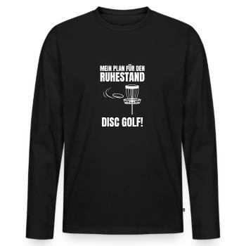 Rente Discgolf Frisbee Ruhestand Geschenk - Männer Premium Bio Langarmshirt - Schwarz - Vorne - Nico (187cm)