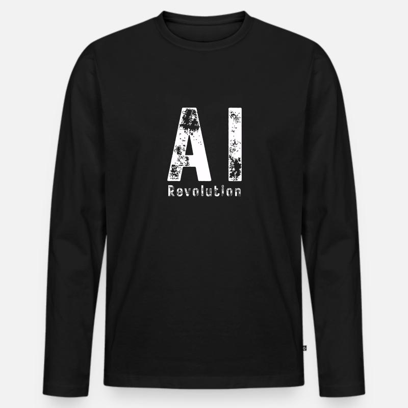AI Revolution - Männer Premium Bio Langarmshirt - Schwarz