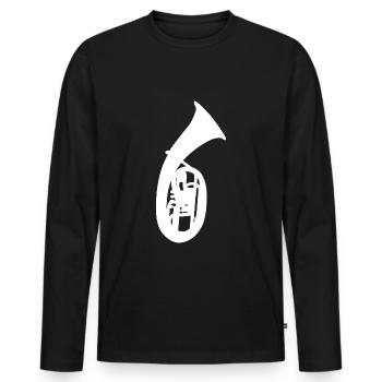 Tenor horn tenor horn silhouette white - Men's Premium Organic Long Sleeve Shirt - black - Front - Nico (187cm)