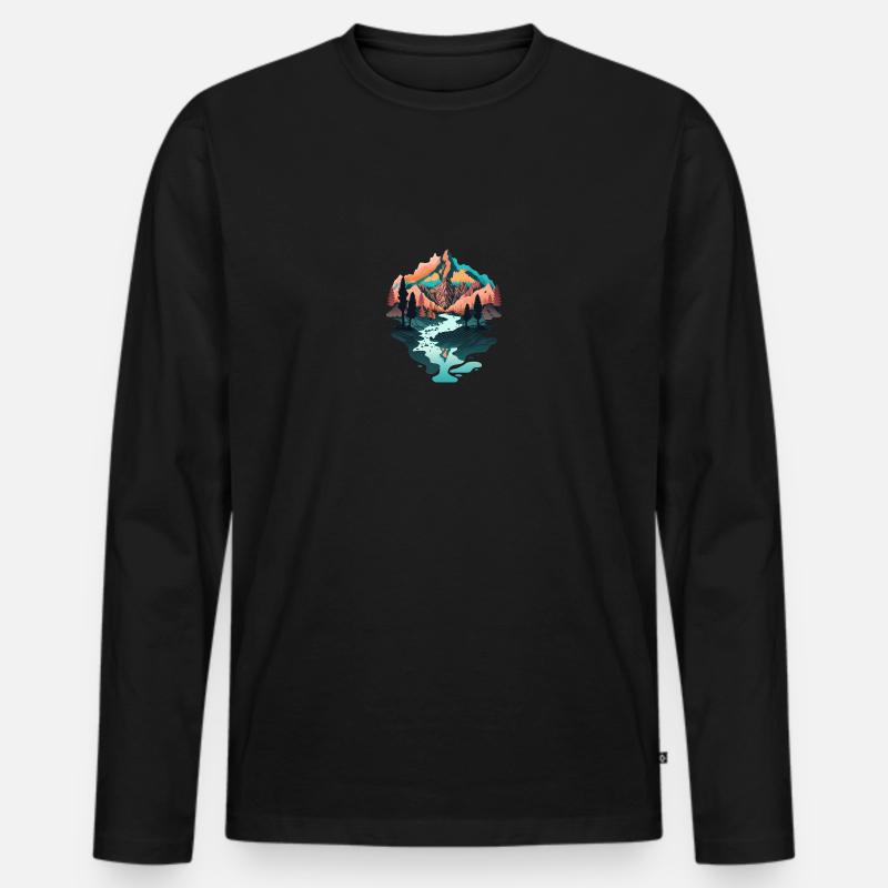 SURREAL - Männer Premium Bio Langarmshirt - Schwarz