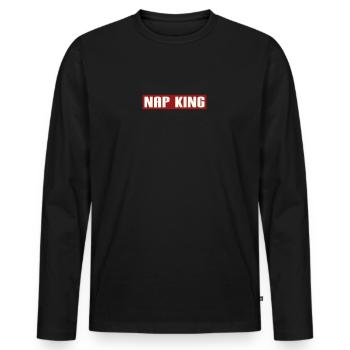 ROI DE LA SIESTE - T-shirt manches longues Premium bio Homme - noir - Devant - Nico (187cm)