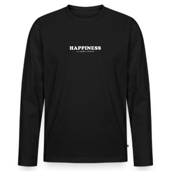 LE BONHEUR EST UN CUPCAKE DANS CHAQUE MAIN - T-shirt manches longues Premium bio Homme - noir - Devant - Nico (187cm)