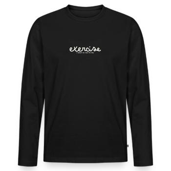 EXERCICE – JE PENSAIS QUE VOUS AVIEZ DIT FRITES SUPPLÉMENTAIRES - T-shirt manches longues Premium bio Homme - noir - Devant - Nico (187cm)