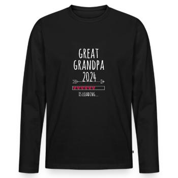 Arrière-grand-père 2024 arrière-grand-père cadeau bébé enceinte - T-shirt manches longues Premium bio Homme - noir - Devant - Nico (187cm)