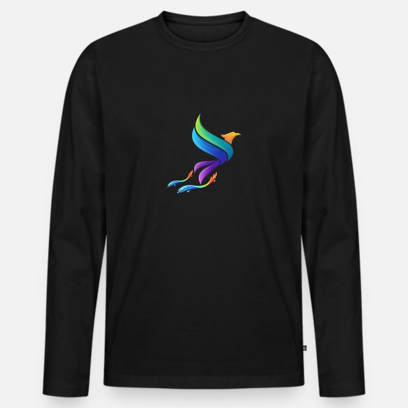 Phönix aus der Asche - Männer Premium Bio Langarmshirt - Schwarz