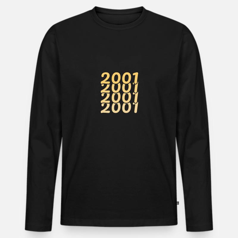 2001 - Männer Premium Bio Langarmshirt - Schwarz