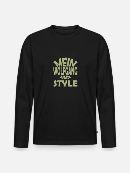 Wolfgang - Männer Premium Bio Langarmshirt - Schwarz