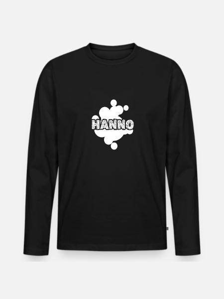 First name Hanno - Men's Premium Organic Long Sleeve Shirt - black
