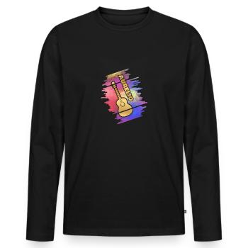 Gitarre Aurelio - Männer Premium Bio Langarmshirt - Schwarz - Vorne - Nico (187cm)