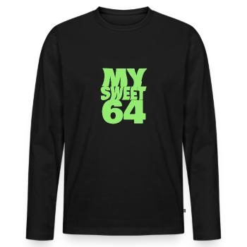 Sweet 64 - Men's Premium Organic Long Sleeve Shirt - black - Front - Nico (187cm)