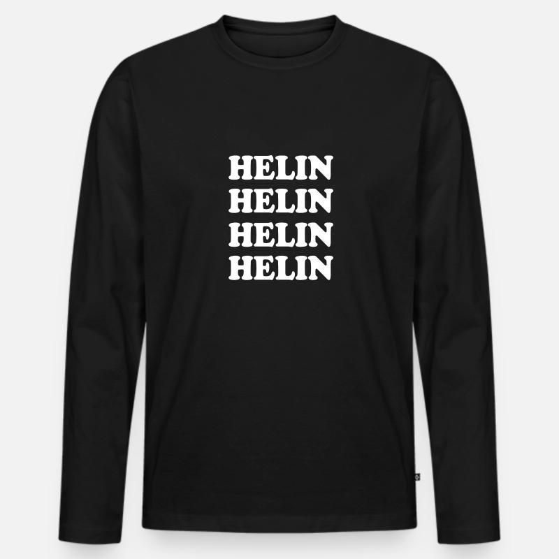 Name Helin - Männer Premium Bio Langarmshirt - Schwarz