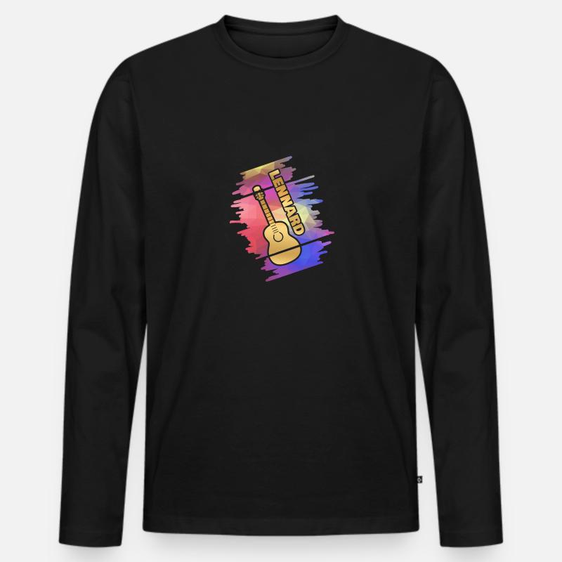 Lennard - Männer Premium Bio Langarmshirt - Schwarz