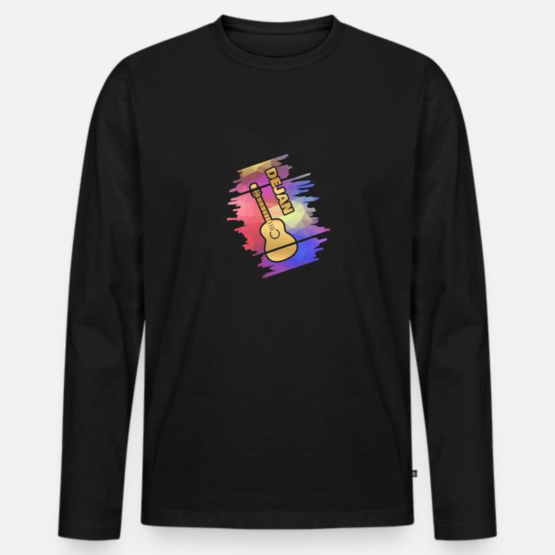 Dejan - Männer Premium Bio Langarmshirt - Schwarz