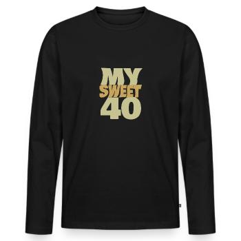 Sweet 40 - Männer Premium Bio Langarmshirt - Schwarz - Vorne - Nico (187cm)