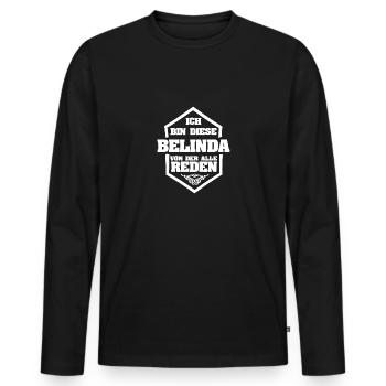 Nickname Belinda - Men's Premium Organic Long Sleeve Shirt - black - Front - Nico (187cm)