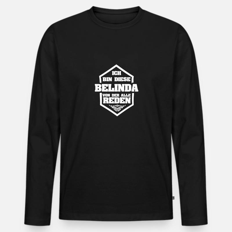 Rufname Belinda - Männer Premium Bio Langarmshirt - Schwarz