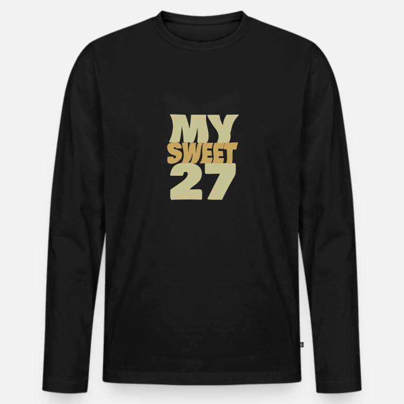 27 - Männer Premium Bio Langarmshirt - Schwarz