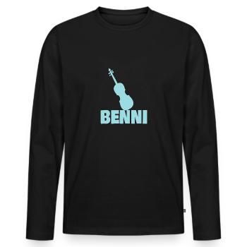 Benni en tant qu’alto - T-shirt manches longues Premium bio Homme - noir - Devant - Nico (187cm)