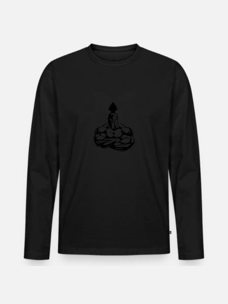 strong spartan - Men's Premium Organic Long Sleeve Shirt - black