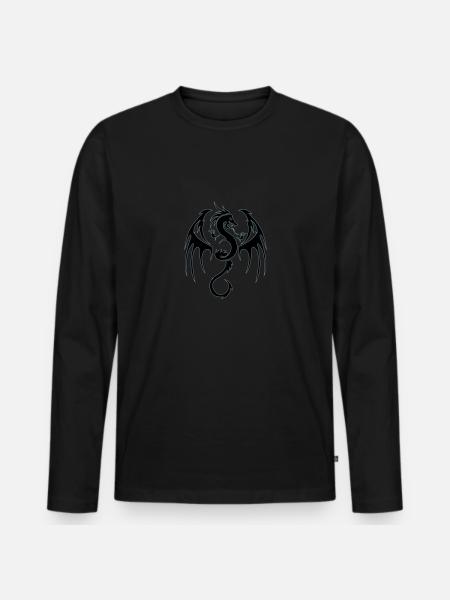dragon tribal - Men's Premium Organic Long Sleeve Shirt - black