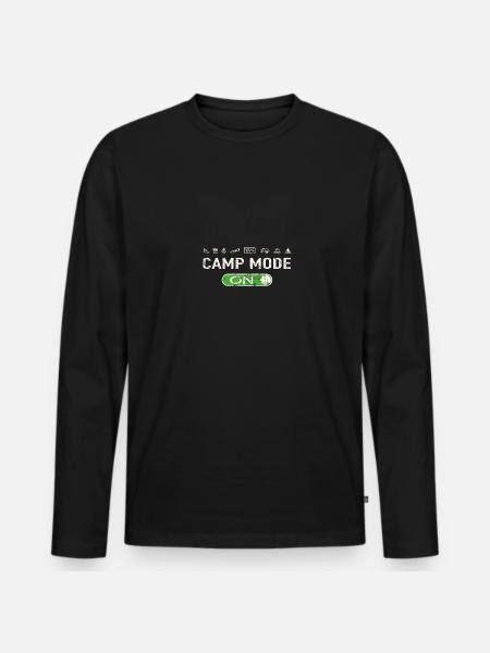 Camp Mode ON - Men's Premium Organic Long Sleeve Shirt - black