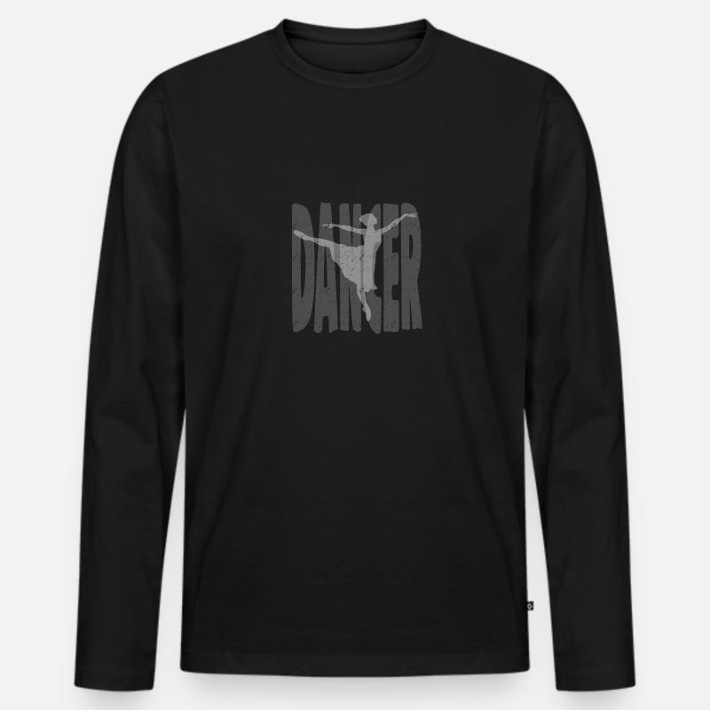 DANCER - Männer Premium Bio Langarmshirt - Schwarz