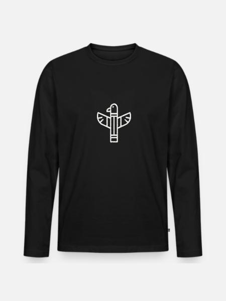 Canadian Totem - Men's Premium Organic Long Sleeve Shirt - black
