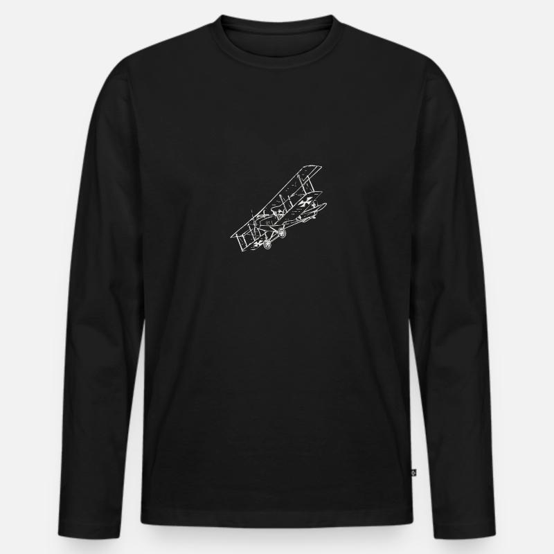 Airplane - Männer Premium Bio Langarmshirt - Schwarz