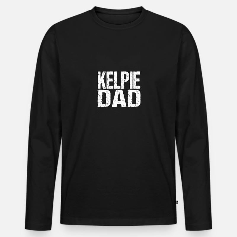 KELPIE DAD - Männer Premium Bio Langarmshirt - Schwarz