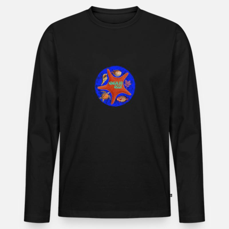 NINGALOO REEF - Männer Premium Bio Langarmshirt - Schwarz