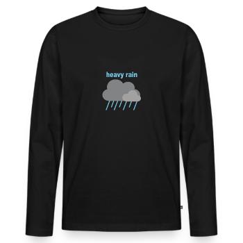 fortes pluies - T-shirt manches longues Premium bio Homme - noir - Devant - Nico (187cm)