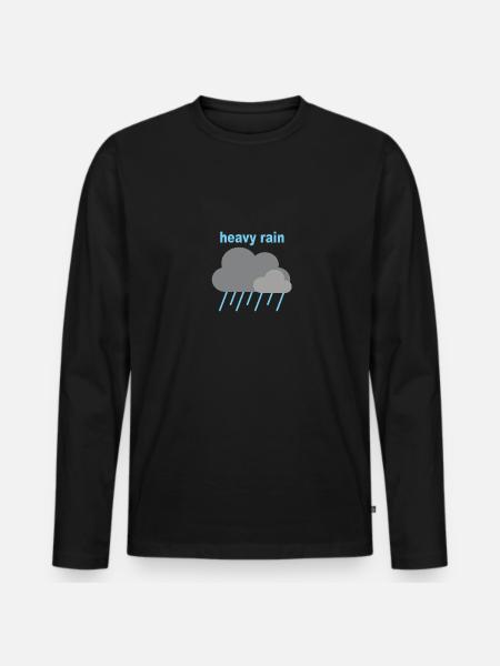 heavy rain - Men's Premium Organic Long Sleeve Shirt - black