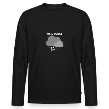 SALUT AUJOURD’HUI - HEUTE Hagel - T-shirt manches longues Premium bio Homme - noir - Devant - Nico (187cm)