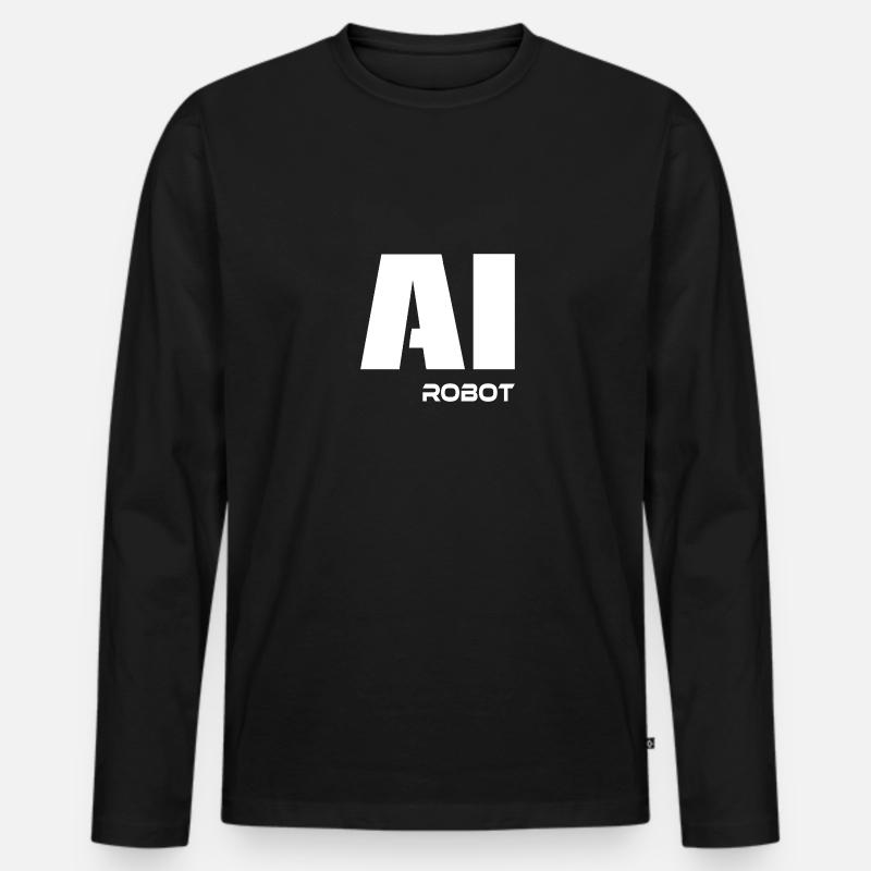 AI robot - Männer Premium Bio Langarmshirt - Schwarz