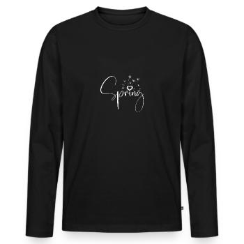 Spring - Men's Premium Organic Long Sleeve Shirt - black - Front - Nico (187cm)