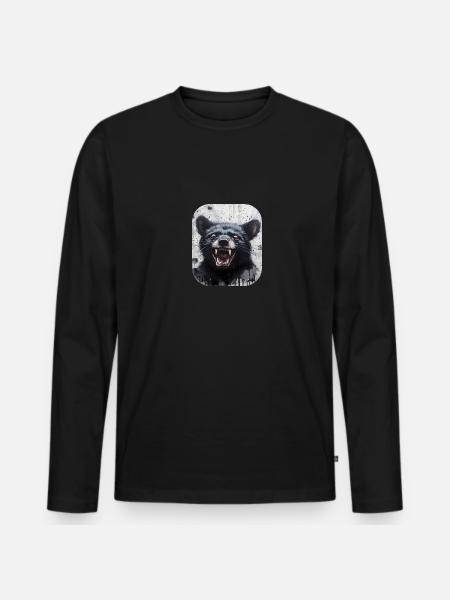 Laughing Tasmanian Devil - Men's Premium Organic Long Sleeve Shirt - black