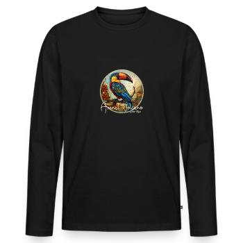 Arenal Volcano Costa Rica retro style - Männer Premium Bio Langarmshirt - Schwarz - Vorne - Nico (187cm)