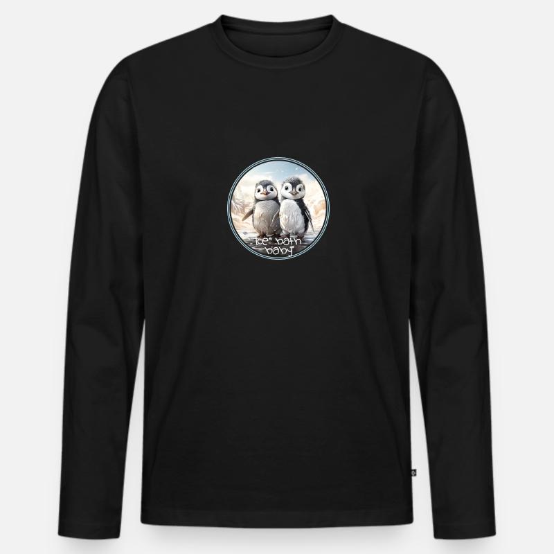 Ice bath baby - Männer Premium Bio Langarmshirt - Schwarz