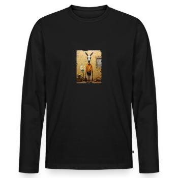 Kangaroo retro style - Men's Premium Organic Long Sleeve Shirt - black - Front - Nico (187cm)