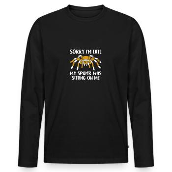 Mes araignées se sont assises sur moi drôle d’araignée disant - T-shirt manches longues Premium bio Homme - noir - Devant - Nico (187cm)