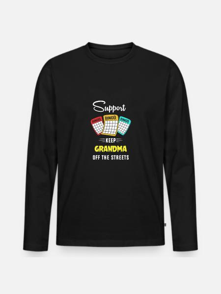 Bingo - Men's Premium Organic Long Sleeve Shirt - black