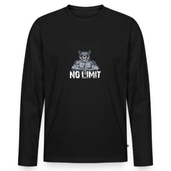 Musculation Musculation Renforcement musculaire Perte de graisse sans limite - T-shirt manches longues Premium bio Homme - noir - Devant - Nico (187cm)
