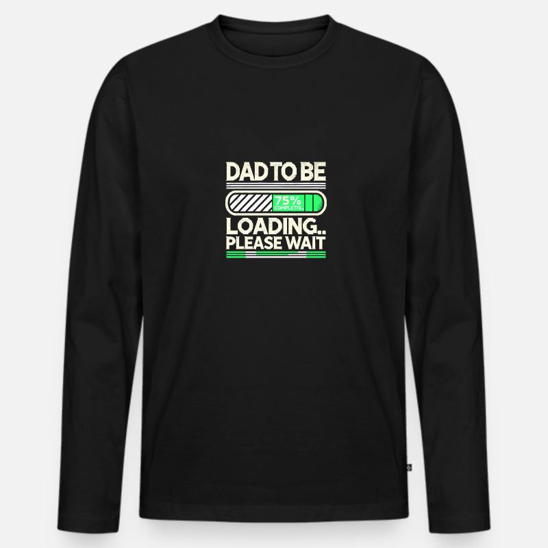 Papa wird geladen Bitte warten - Männer Premium Bio Langarmshirt - Schwarz