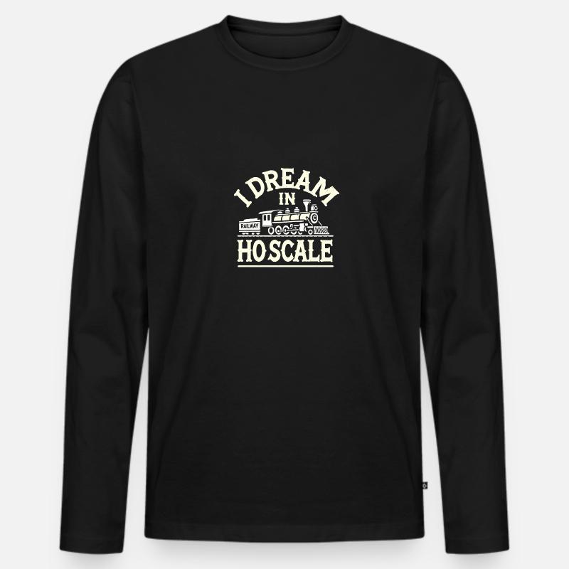 Ich träume im Maßstab HO - Männer Premium Bio Langarmshirt - Schwarz