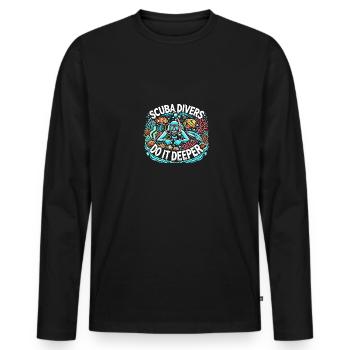 Taucher machen es tiefer - Männer Premium Bio Langarmshirt - Schwarz - Vorne - Nico (187cm)