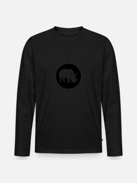 rhino - Men's Premium Organic Long Sleeve Shirt - black