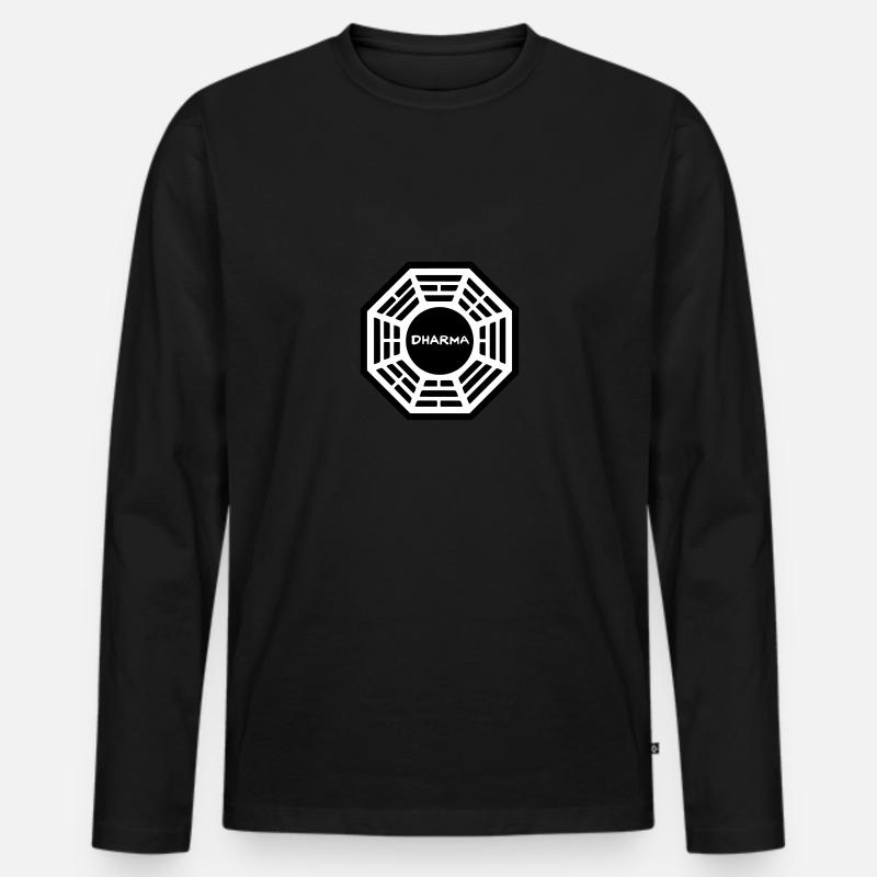 Dharma-Initiative - Männer Premium Bio Langarmshirt - Schwarz
