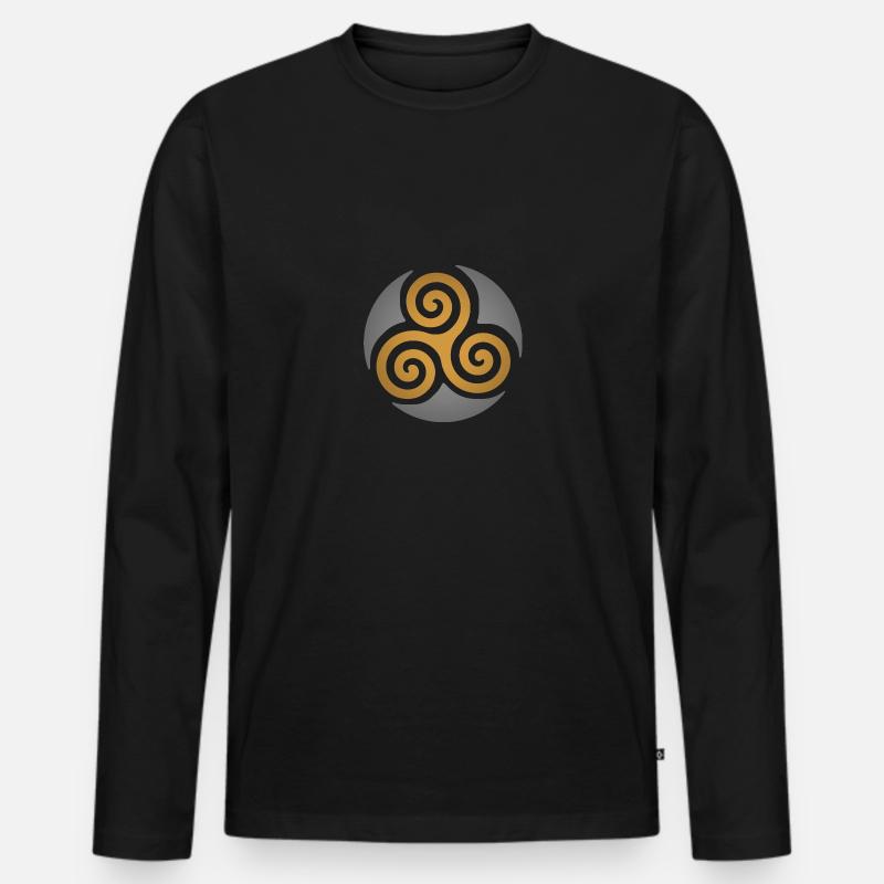 Triskele - Männer Premium Bio Langarmshirt - Schwarz