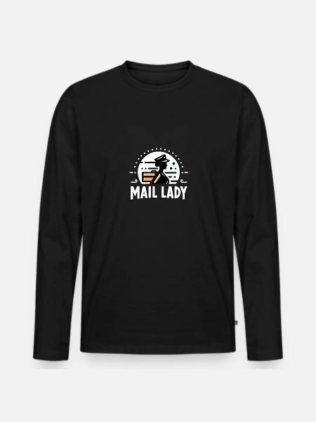 Postfrau - Männer Premium Bio Langarmshirt - Schwarz
